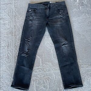 AG Adriano Goldschmied Dark Distressed Men's Skinny Jeans